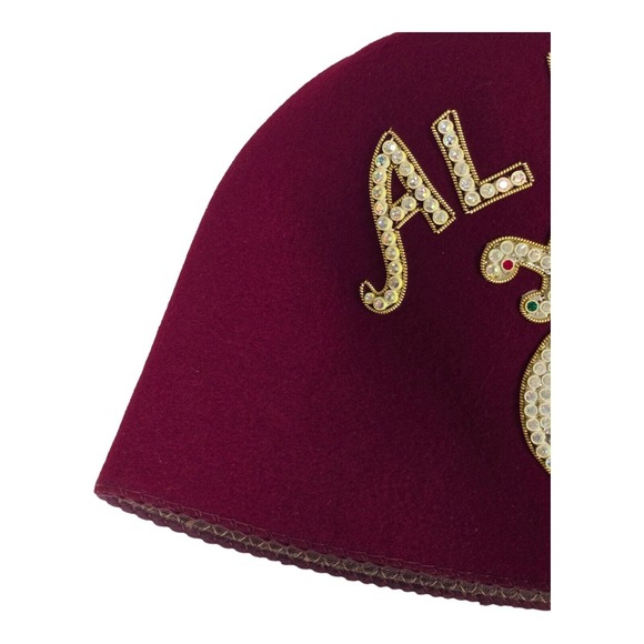 Vtg Al Bahr Shriners Fez Hat Jeweled w/ Zippered Bag 7 3/8" Masonic Memorabilia - Picture 3 of 13